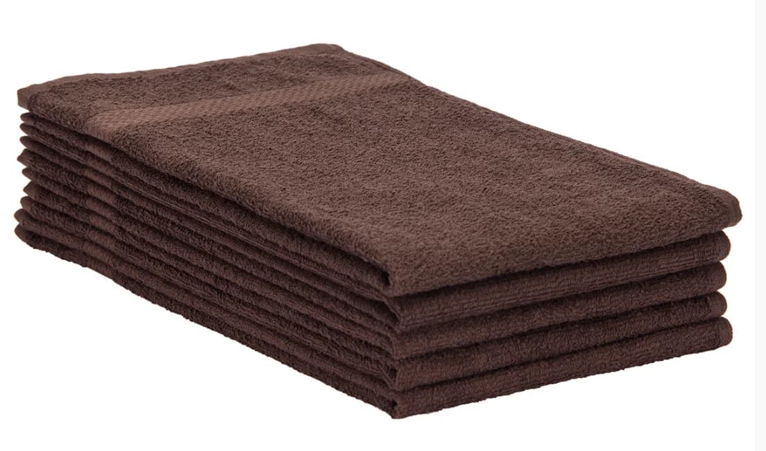 16x27 Dark Brown Salon Towels Bleach Resistant 100% Cotton