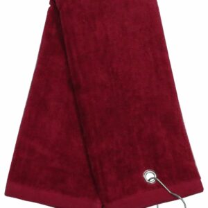 Maroon Tri-Fold Golf Towel