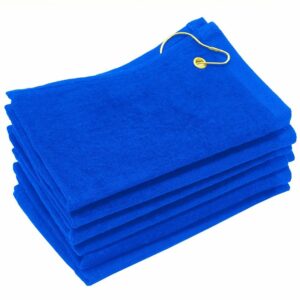 Royal Blue 11 x 18 Terry Velour Golf Rally Towels with Grommet & Hook