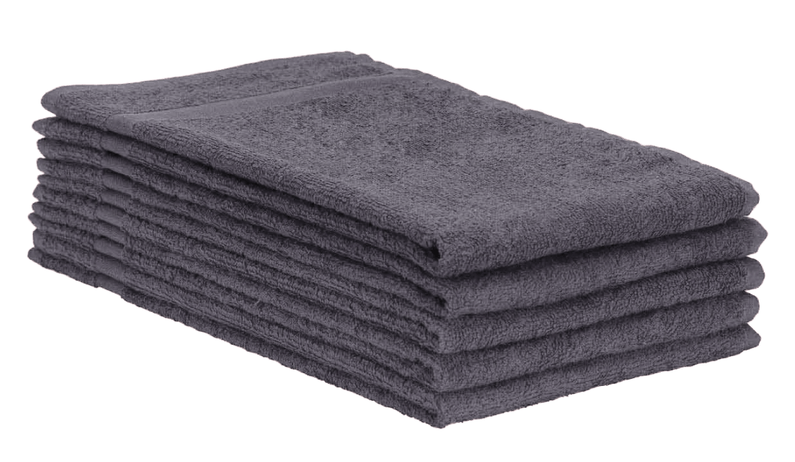 Large Salon Towels (12-Pack), Bleach-Safe, Cotton, 22x44 in., Charcoal