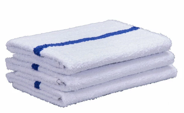 20x40 Blue Center Stripe Bath Towels