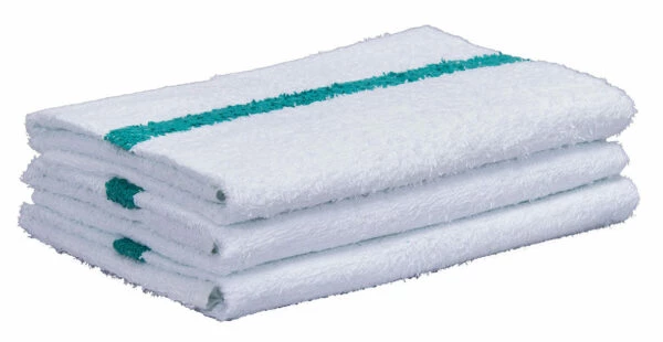 880201814084 22 x 44 Green Center Stripe Bath Towels ( 100% Cotton )