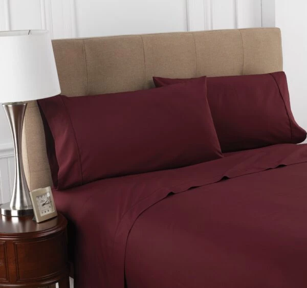 880379721306 78 x 80 x 12 Fitted Sheet - King Burgundy