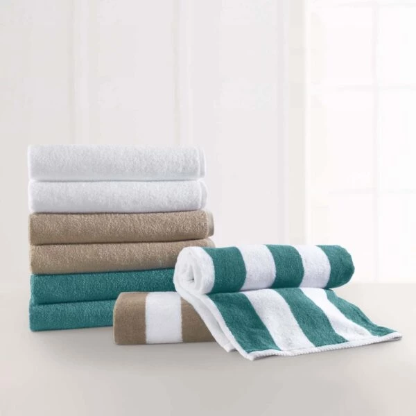 880814672743 30 x 66 Deep Sea Stripe 100% Cotton Pool Towels
