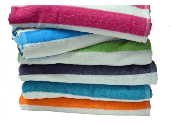 880133642250 30 x 60 Cabana Stripe Beach Towels in 6 Colors Assortment
