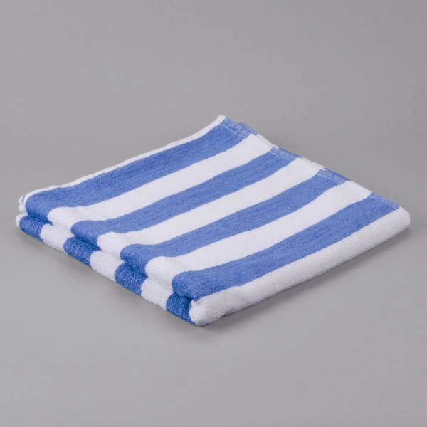 880234839146 30 x 60 Blue Cabana Stripe Pool Towels 9 lbs (100% Cotton)