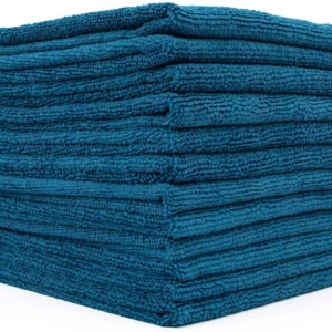 6 BLUE NAVY MICROFIBER CLEANING WASH CLOTH KITCHEN TOWEL 16x16 POLISHING  RAG